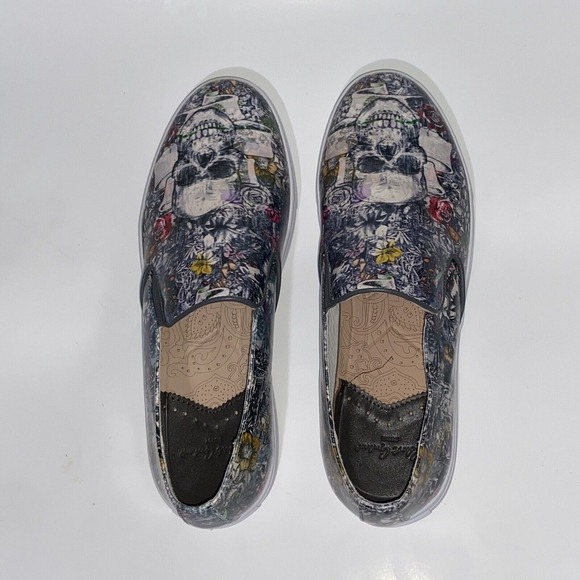 Robert Graham Slip On Sneakers Shoes Skull Floral White NEW Men 8 Leather  $258